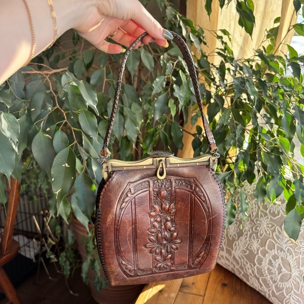 Antique Nocona Leather Handbag - Picture 8 of 10